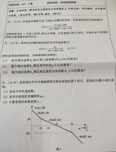 湖南科技大学2021年考研试题：自动控制原理