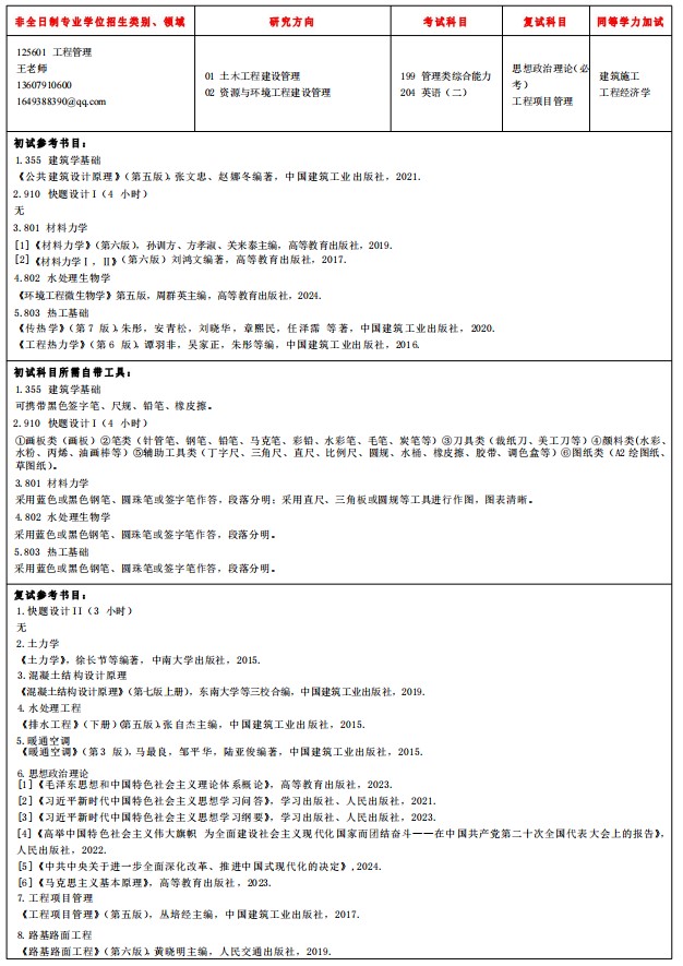 华东交通大学2025年硕士研究生招生专业目录