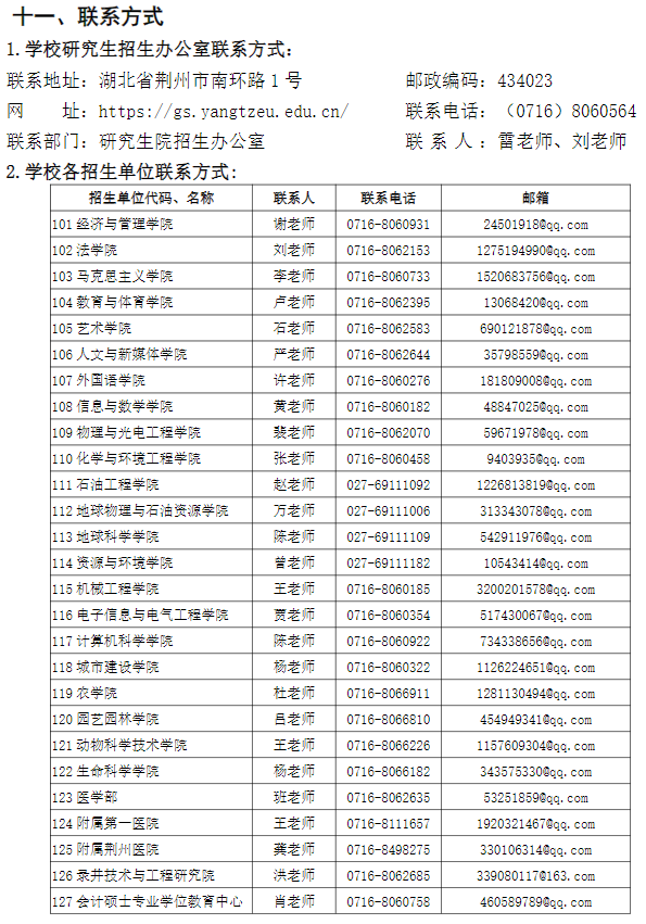 长江大学2025年攻读硕士学位研究生招生简章