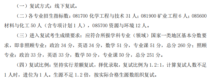 河南理工大学化学化工学院2025年考研分数线