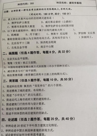 湖南科技大学2021年考研真题：355建筑学基础