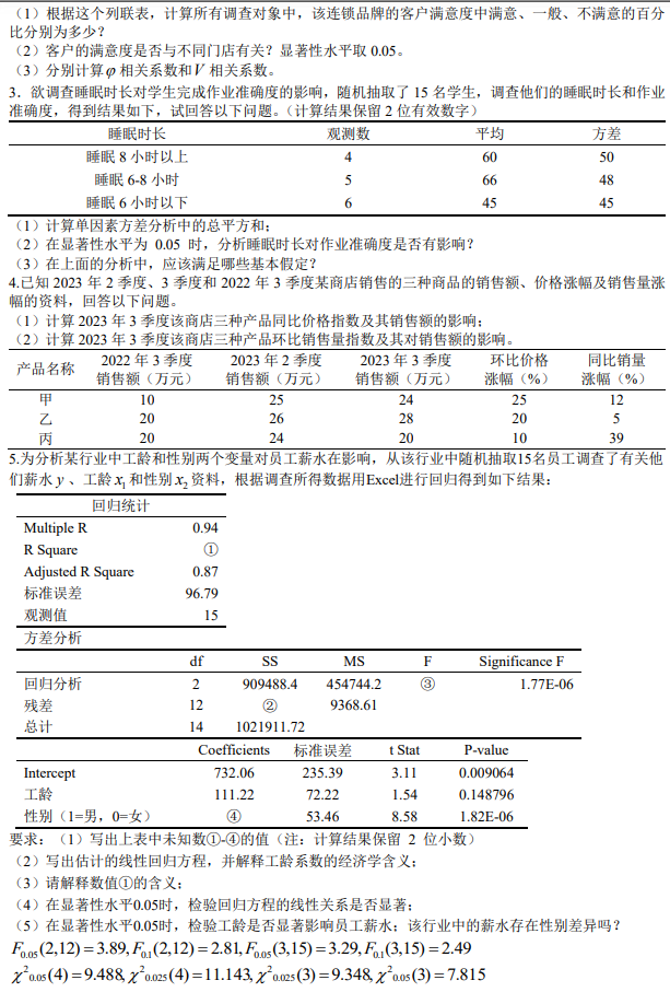 南京审计大学432统计学2024考研真题