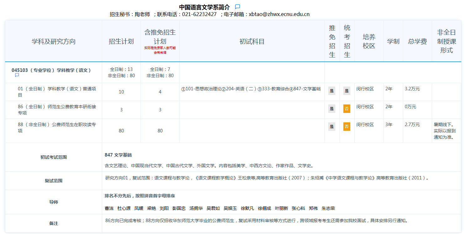 华东师范大学2025年招收攻读硕士学位研究生学科目录