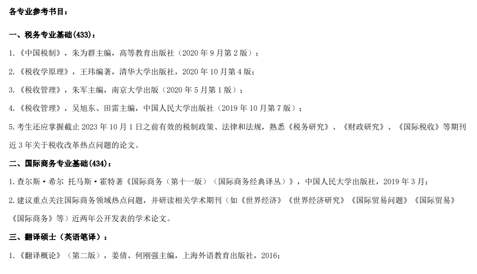 上海海关学院2024年招收攻读硕士学位研究生招生专业目录