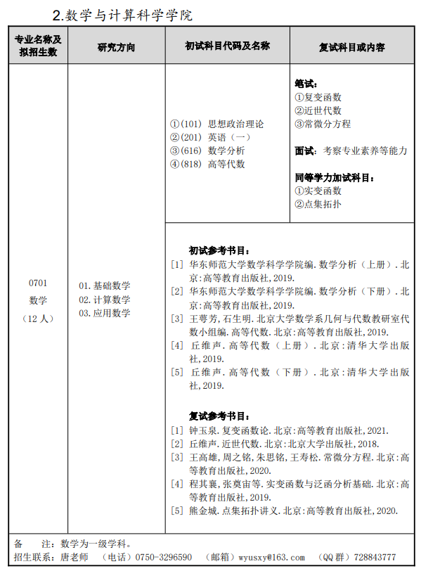 五邑大学2026年攻读硕士学位研究生招生专业目录