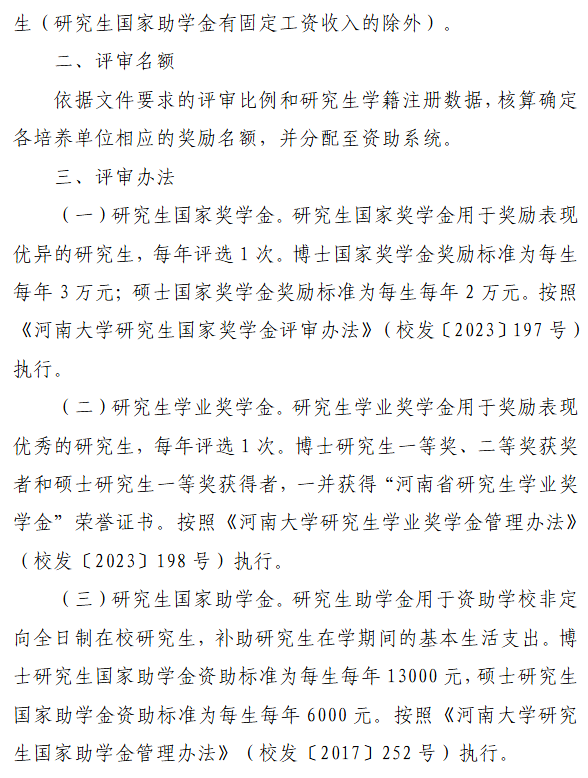 河南大学2026年硕士研究生学费收费标准