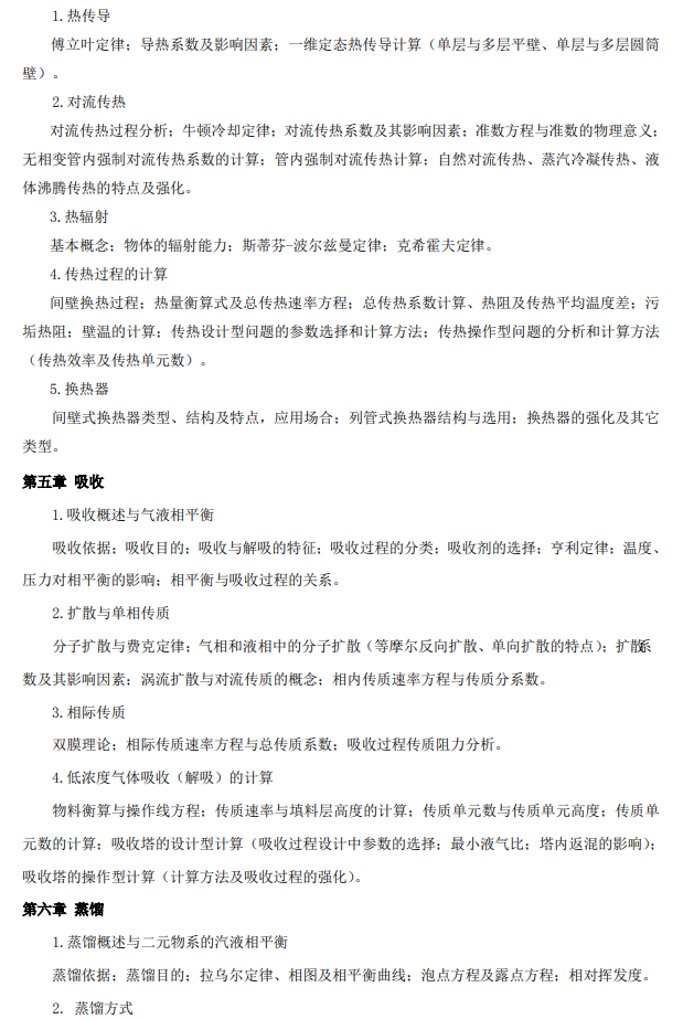 北京石油化工学院硕士研究生入学考试自命题考试大纲