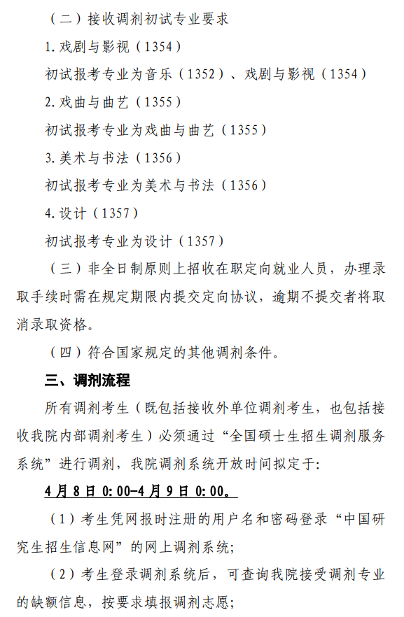 中国艺术研究院2025年硕士研究生招生调剂公告