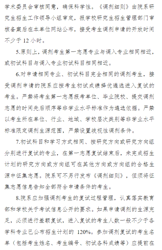 复旦大学2025年硕士研究生招生调剂工作办法