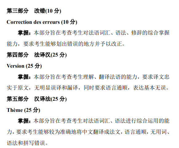 南京工业大学硕士研究生2026年基础法语考试大纲