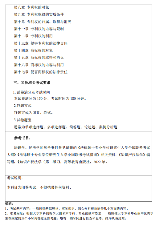 福建理工大学2026年硕士研究生招生自命题科目考纲-法学院