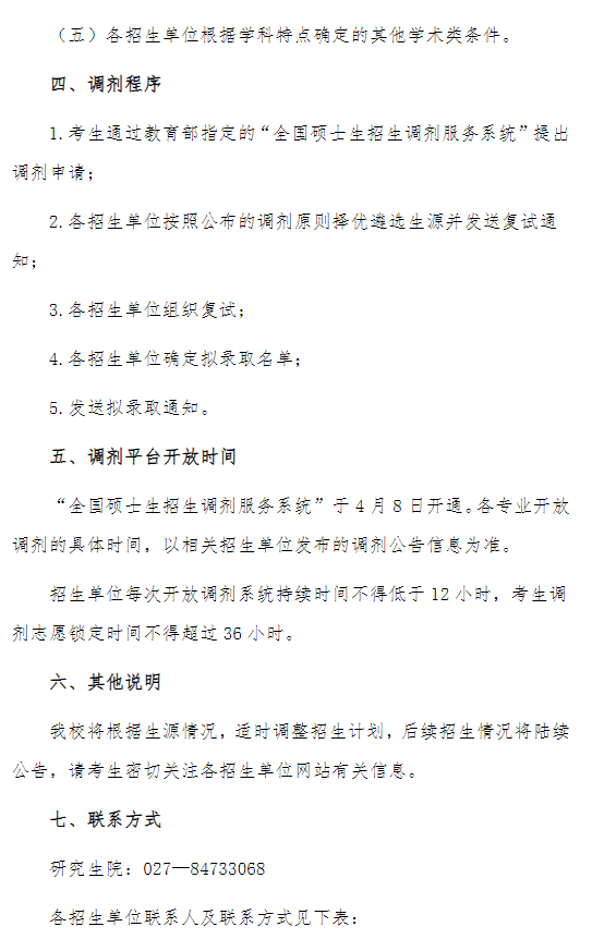江汉大学2026年硕士研究生招生调剂公告