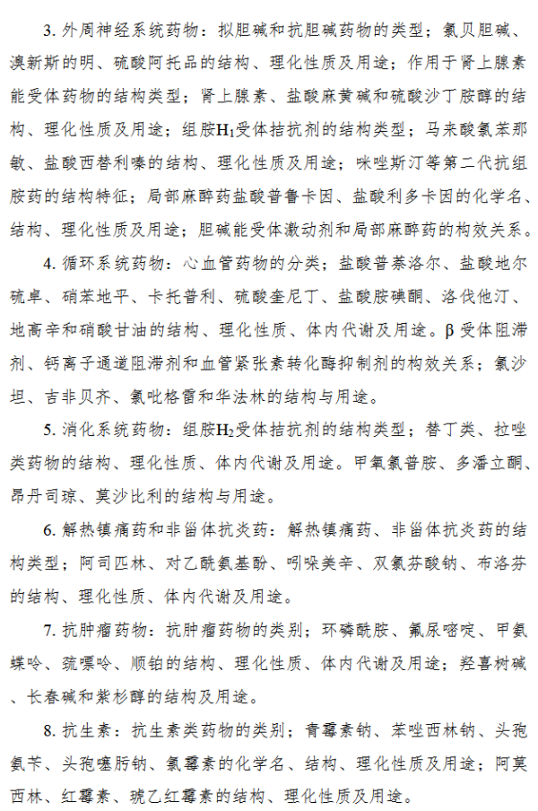 湖北医药学院2026年硕士研究生招生考试大纲-药学综合