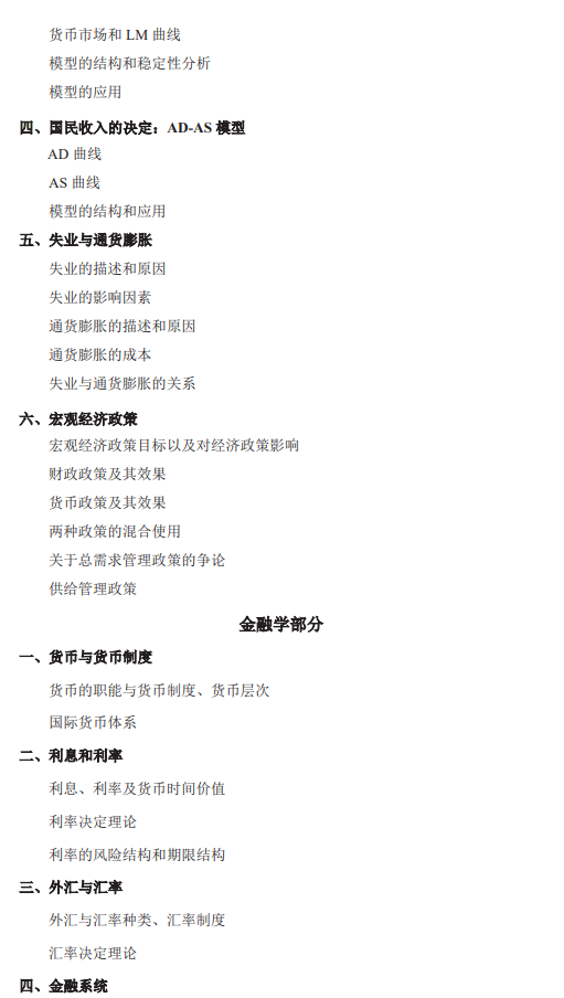 武汉轻工大学2026年硕士研究生初试自命题考试大纲-金融学综合