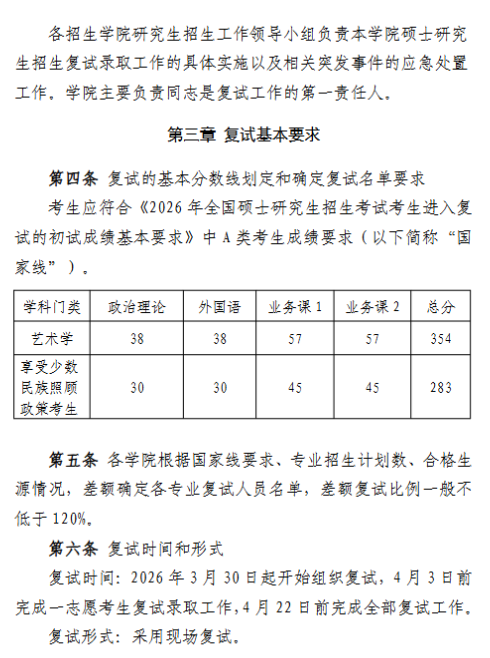 泉州师范学院2026年硕士研究生复试录取办法
