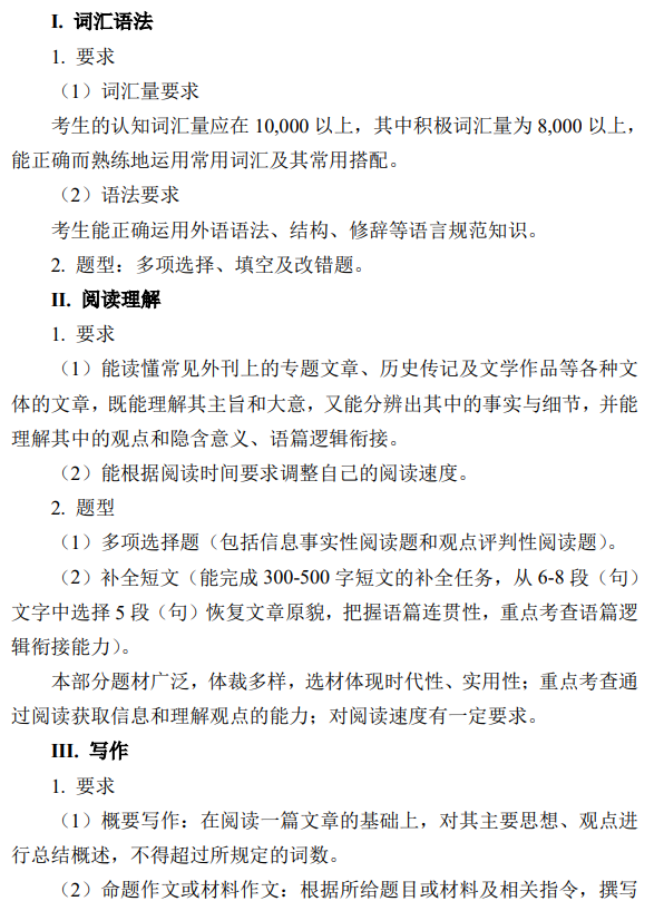湖南大学2026年硕士研究生考试大纲-翻译硕士(英语)