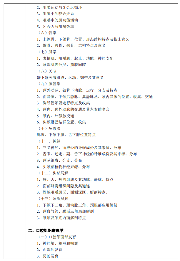 湖南中医药大学2026年硕士研究生考试大纲-口腔综合