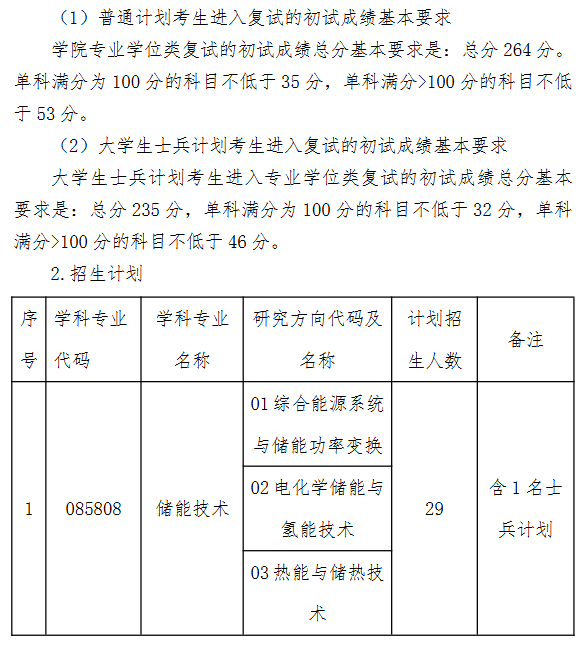 北方工业大学储能科学与工程学院2026年考研分数线