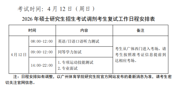 广州体育学院2026年硕士研究生招生调剂工作办法