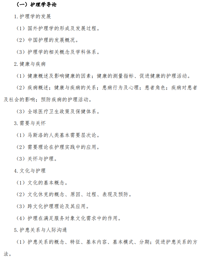 长治医学院2026年硕士研究生招生考试自命题科目考试大纲-护理综合