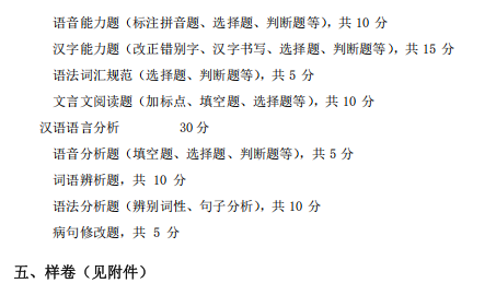 大连外国语大学硕士研究生招生考试大纲-汉语基础