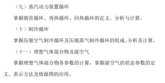 辽宁工程技术大学2026年硕士研究生招生考试大纲-工程热力学