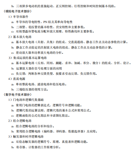 沈阳工业大学2026年硕士研究生招生考试同等学力加试考试大纲-电工电子技术