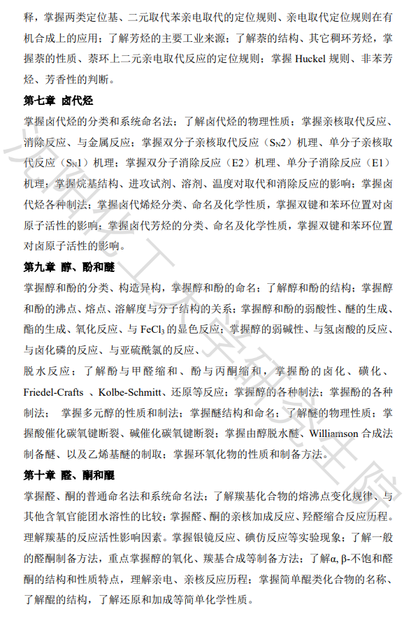 沈阳化工大学2026年研究生考试初试科目考试大纲-药学基础综合