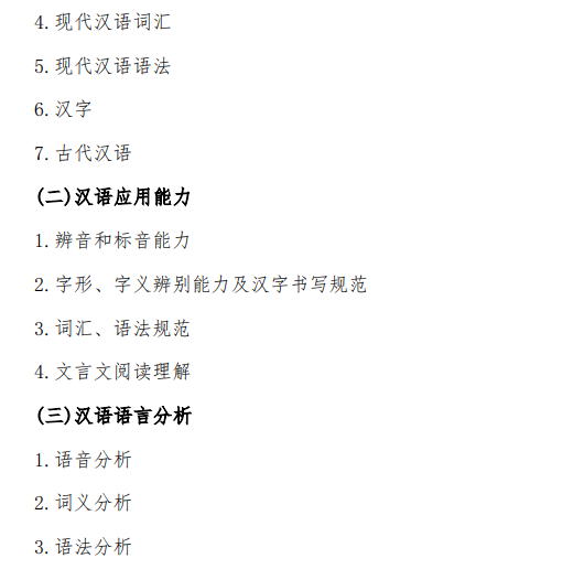 沈阳大学2026年硕士研究生招生考试初试考试大纲-汉语基础