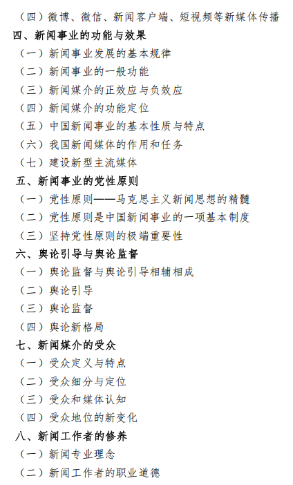 沈阳体育学院2026年硕士研究生招生自命题考试大纲-新闻与传播专业基础