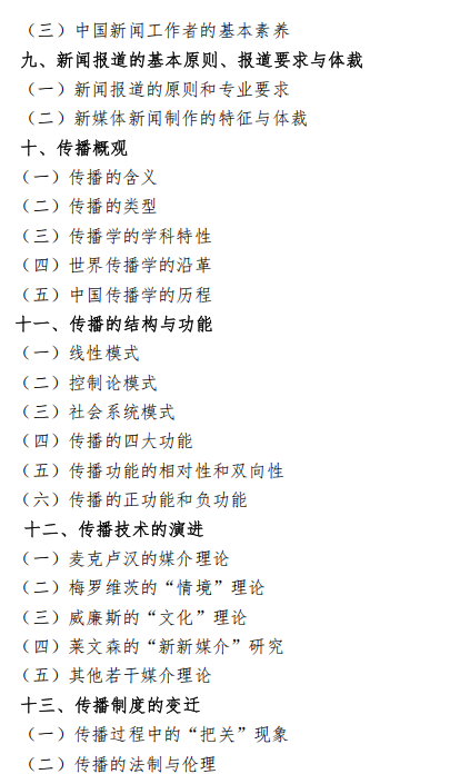 沈阳体育学院2026年硕士研究生招生自命题考试大纲-新闻与传播专业基础