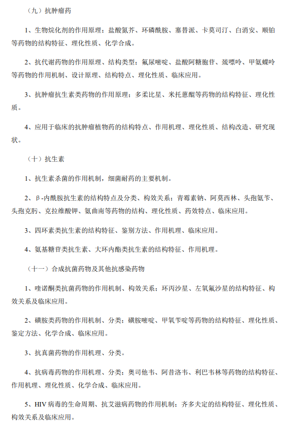 赣南医科大学2026年硕士研究生招生考试大纲-药学综合