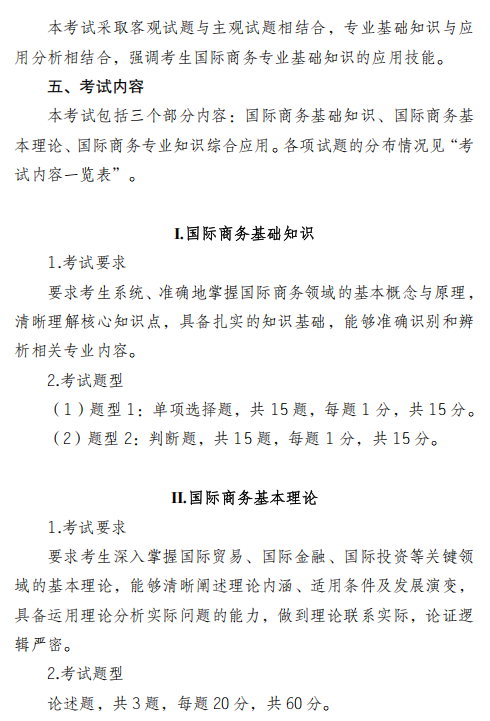 四川外国语大学2026年硕士研究生考试大纲-国际商务专业基础