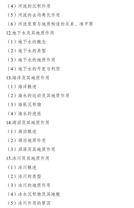 重庆科技学院2026年硕士研究生招生初试自命题考试大纲-普通地质学