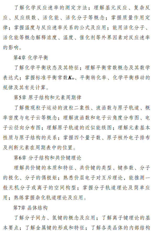 重庆科技学院2026年硕士研究生招生初试自命题考试大纲-有机化学