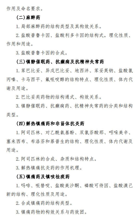 陆军军医大学2026年硕士研究生招生考试自命题科目考试大纲-药学综合