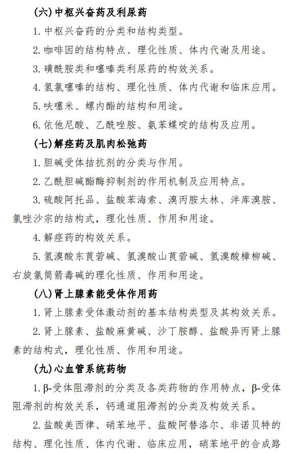陆军军医大学2026年硕士研究生招生考试自命题科目考试大纲-药学综合