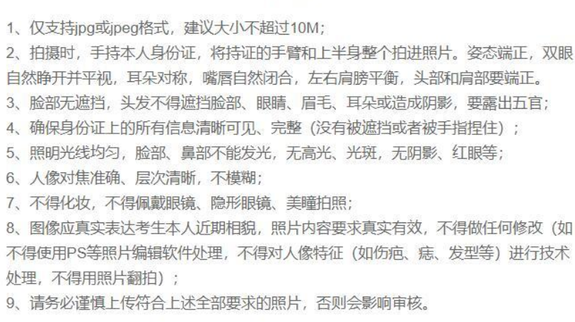 考研网上确认照片要求
