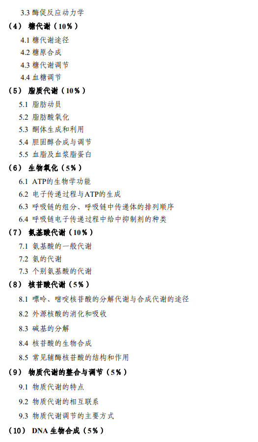 西安电子科技大学2026年硕士研究生自命题考试大纲-生物化学