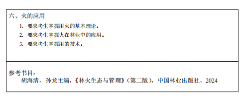 东北林业大学2026年硕士研究生招生考试复试大纲-林火管理