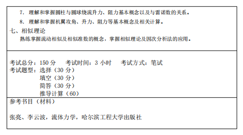 哈尔滨工程大学2026年硕士研究生招生考试初试考试大纲-流体力学