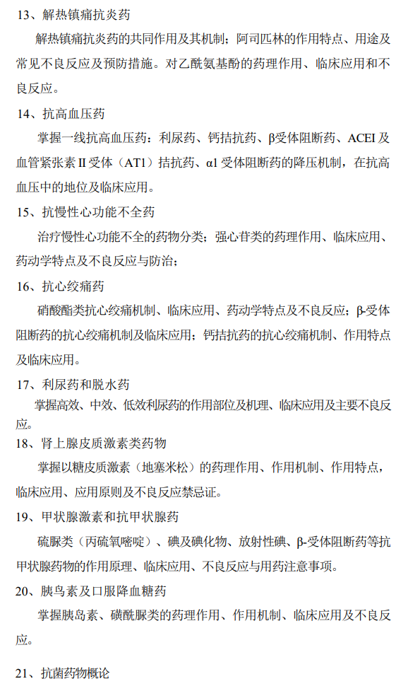 桂林医科大学2026年硕士研究生自命题考试大纲-药学综合