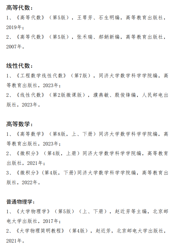 贵州民族大学2026年硕士研究生招生考试初试自命题科目参考书目