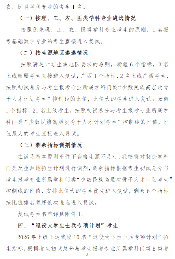 云南民族大学2026年硕士研究生复试分数线