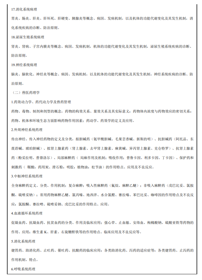 云南农业大学2027年硕士研究生招生考试初试自命题科目考试大纲-兽医基础