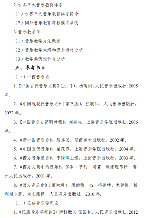 云南艺术学院2026年硕士研究生复试考试大纲-音乐学院