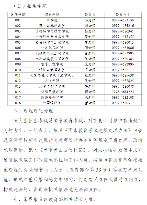 塔里木大学2026年硕士研究生调剂公告