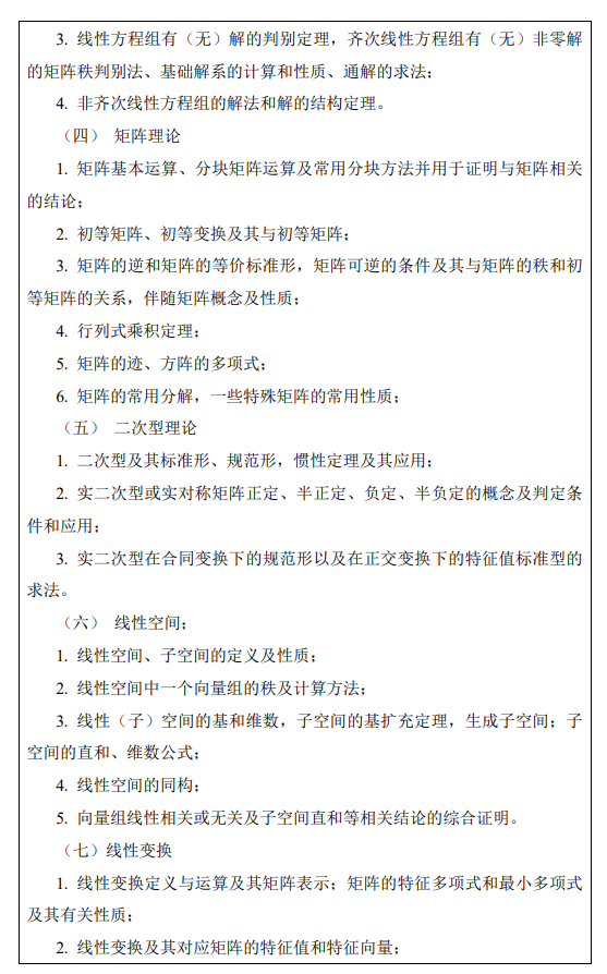 中国林业科学研究院2027年硕士研究生考试大纲-高等代数