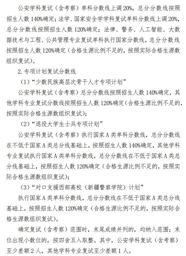 中国人民公安大学2026年硕士研究生招生复试录取工作方案
