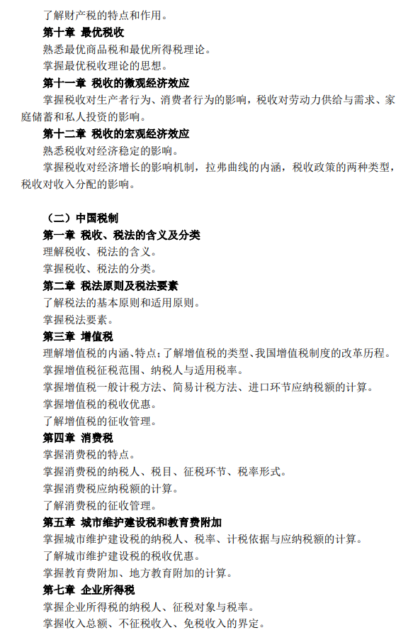 上海理工大学2027年硕士研究生考试大纲-税务专业基础